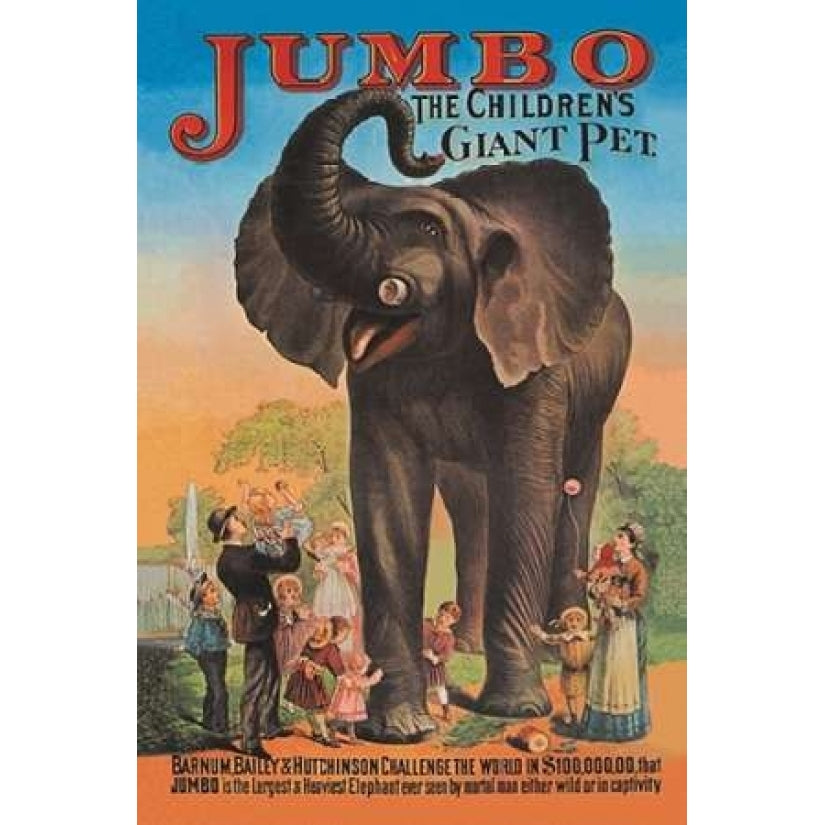 Jumbo - The Childrens Giant Pet Poster Print by Vintage Elephant Image 1