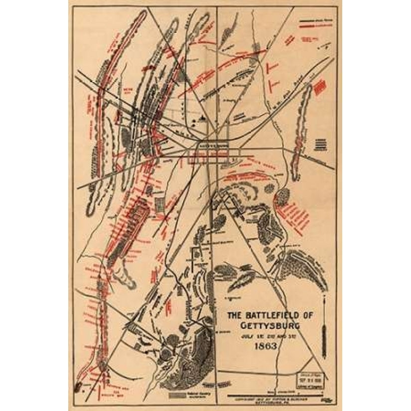 Battle of Gettysburg 1 Poster Print by Unknown Image 1