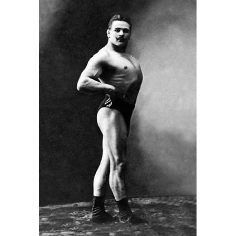 Bodybuilders Shadowed Front and Right Profile Poster Print by Vintage Muscle Men Image 1