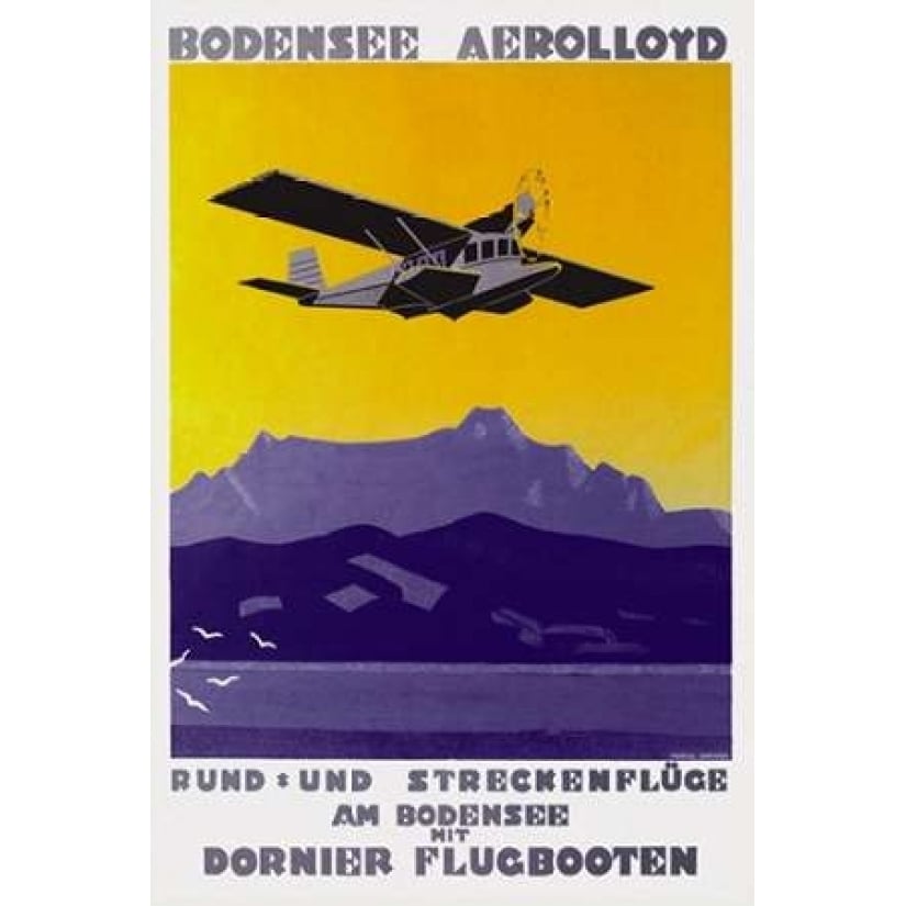 Bodensee Aerolloyd Flying Boat Tours Poster Print by Marcel Dornier Image 1