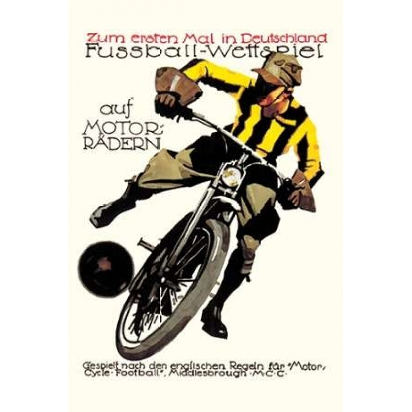 Soccer on Motorcycle Poster Print by Unknown Image 2