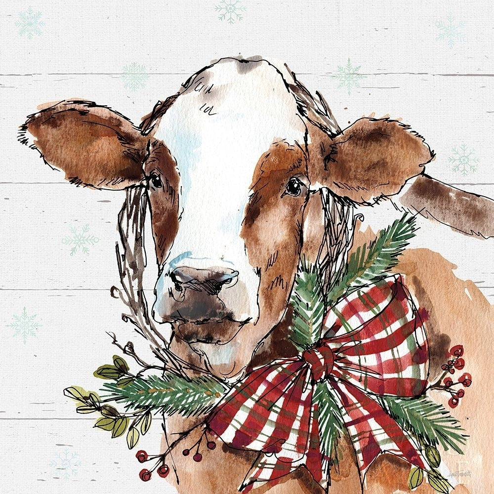 Holiday on the Farm VIII on Gray Poster Print by Anne Tavoletti Image 1