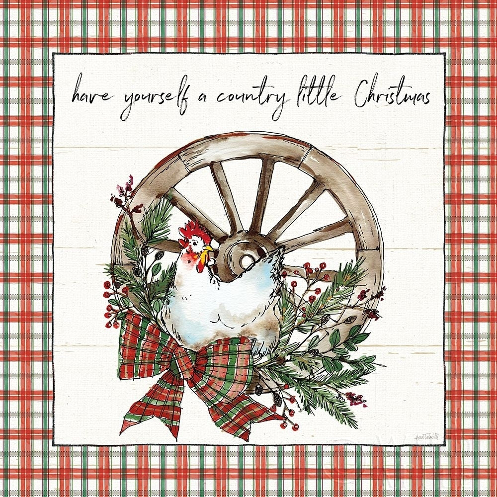 Holiday on the Farm V Plaid Poster Print by Anne Tavoletti Image 1