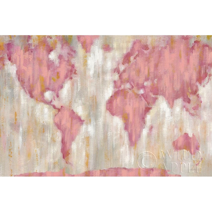 Blushing World Map V2 Crop Poster Print by Silvia Vassileva Image 2