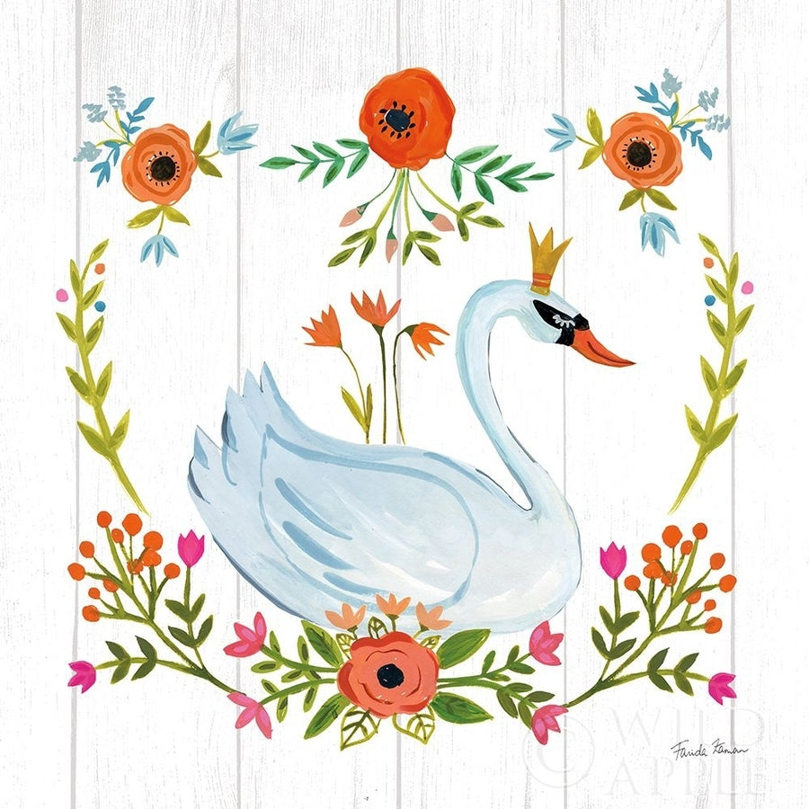 Swan Love I Poster Print by Farida Zaman Image 1