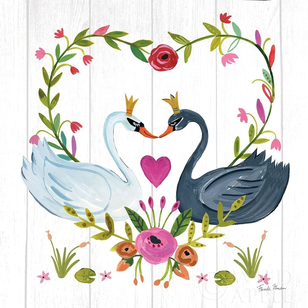 Swan Love Iii Poster Print by Farida Zaman Image 1