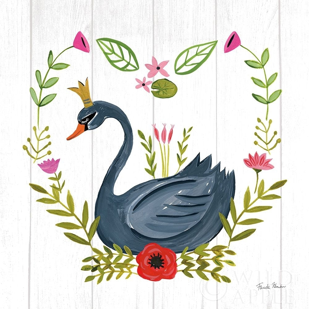 Swan Love Ii Poster Print by Farida Zaman Image 1