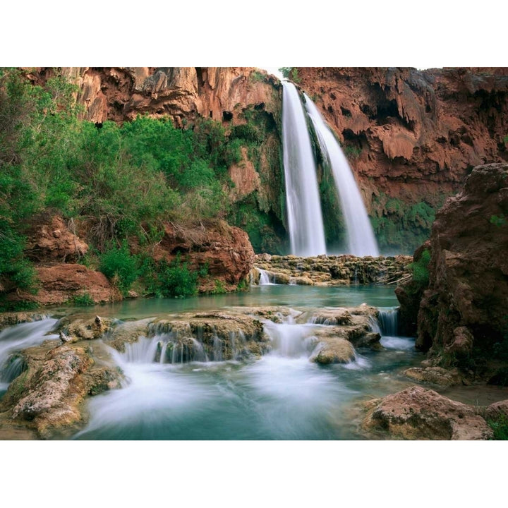 Havasu Creek lined with Cottonwood trees Havasu Falls Grand Canyon Arizona Poster Print by Tim Fitzharris Image 1