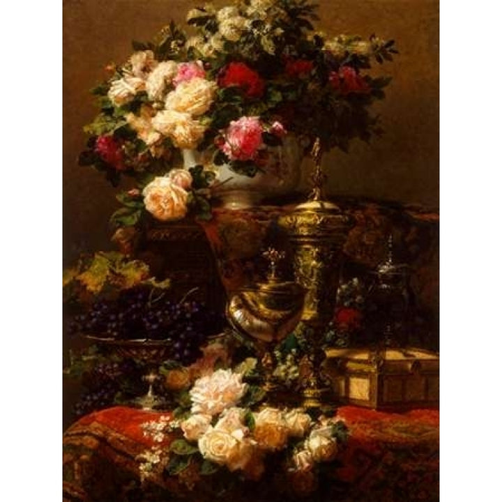 Flowers and fruit Poster Print by Jean-Baptiste Robie Image 1