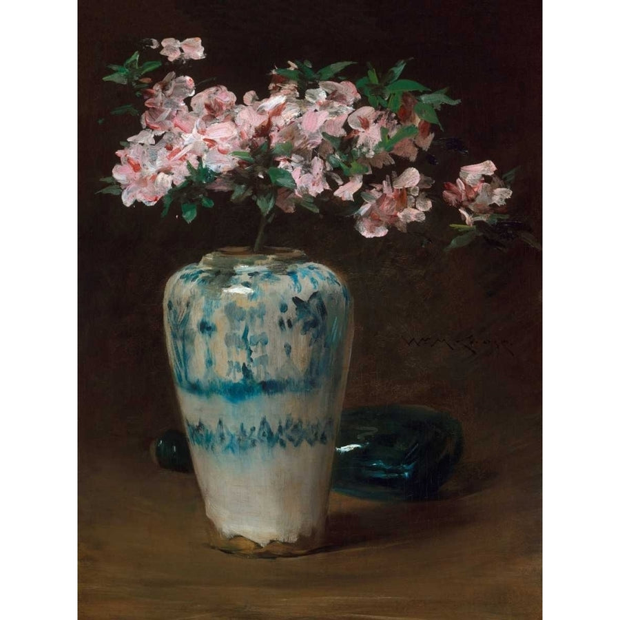 Pink Azalea ? Chinese Vase Poster Print by William Merritt Chase Image 1