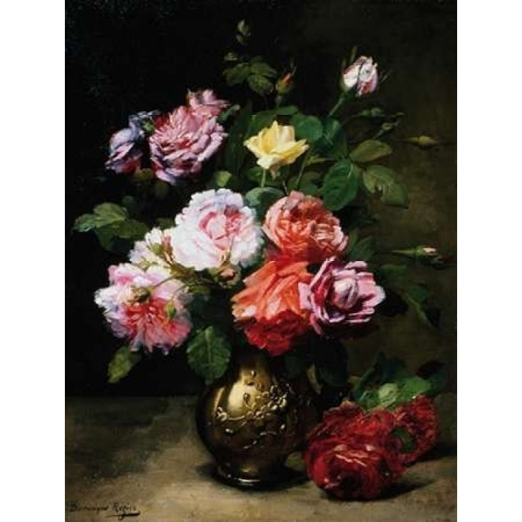 Painting of Roses in a Vase Poster Print by Dominique Rozier Image 2