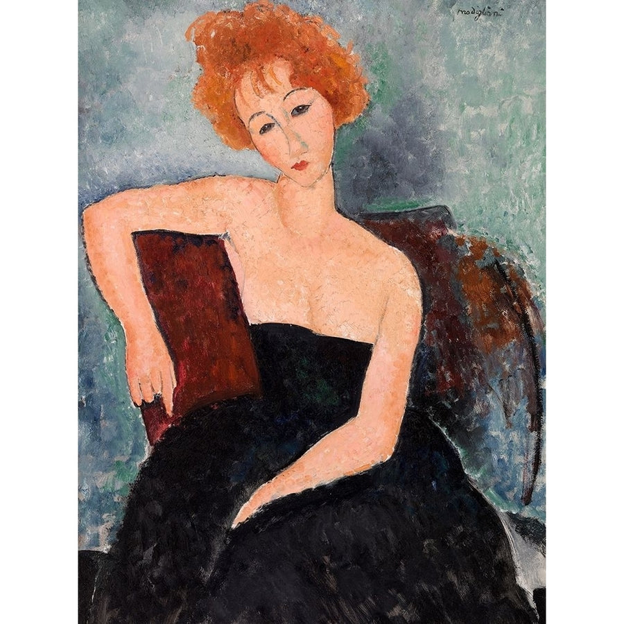 Jeune fille rousse en robe de soir Poster Print by Modigliani Amedeo Image 1