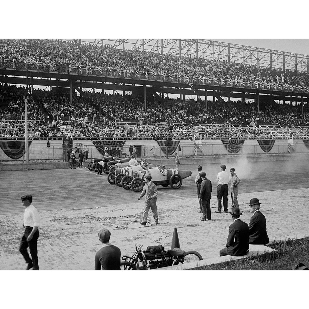 Cars at the start line of the Sheepshead Bay Race Track York 1918 Poster Print by Anonymous Image 1