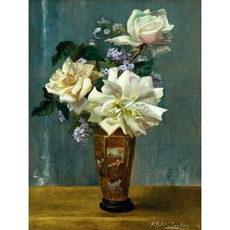 Still Life of Roses in an Oriental Vase Poster Print by Alberta Binford McCloskey Image 1