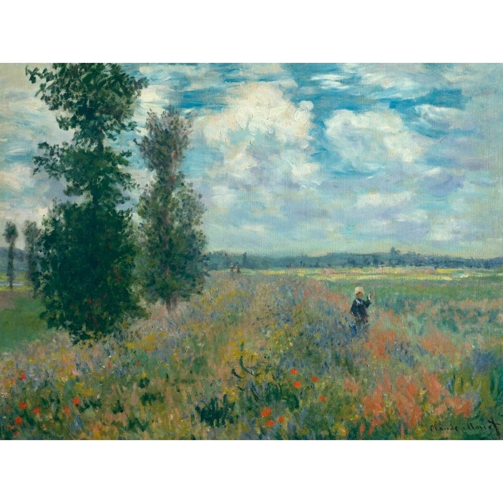 Poppy Fields near Argenteuil Poster Print by Claude Monet Image 1