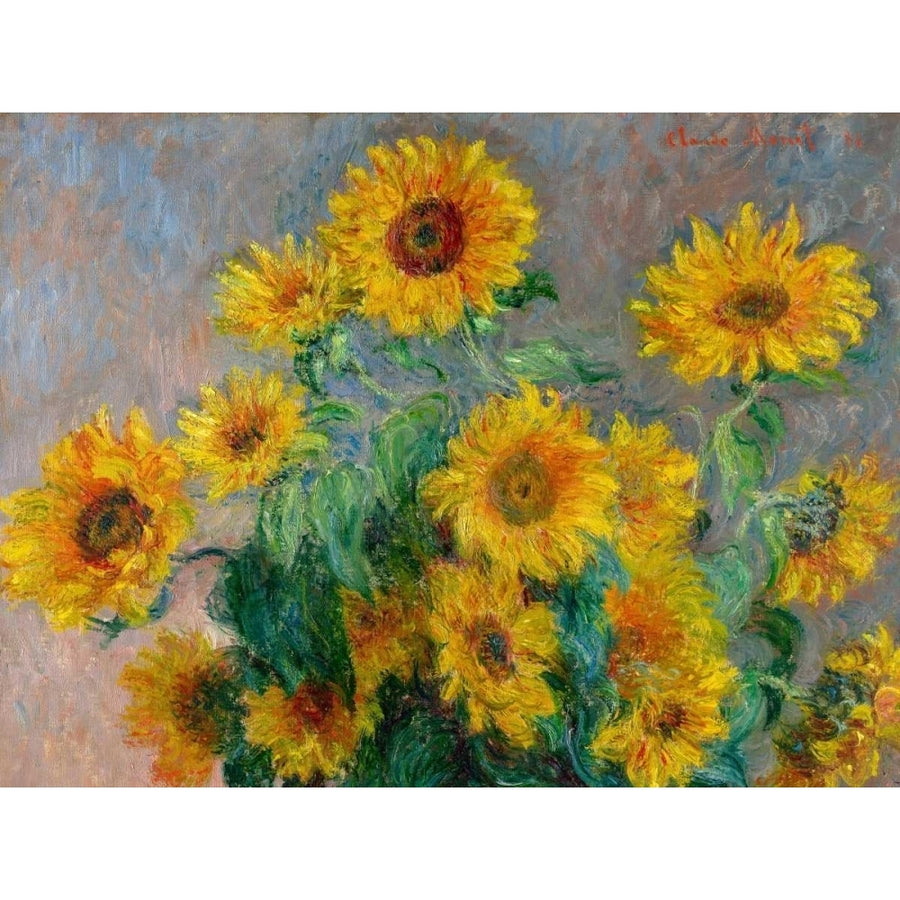 Sunflowers Poster Print by Claude Monet Image 1