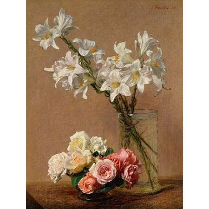 Roses and Lilies Poster Print by Henri Fantin-Latour Image 2