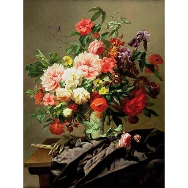 Peonies Poppies and Roses Poster Print by Henri Robbe Image 1