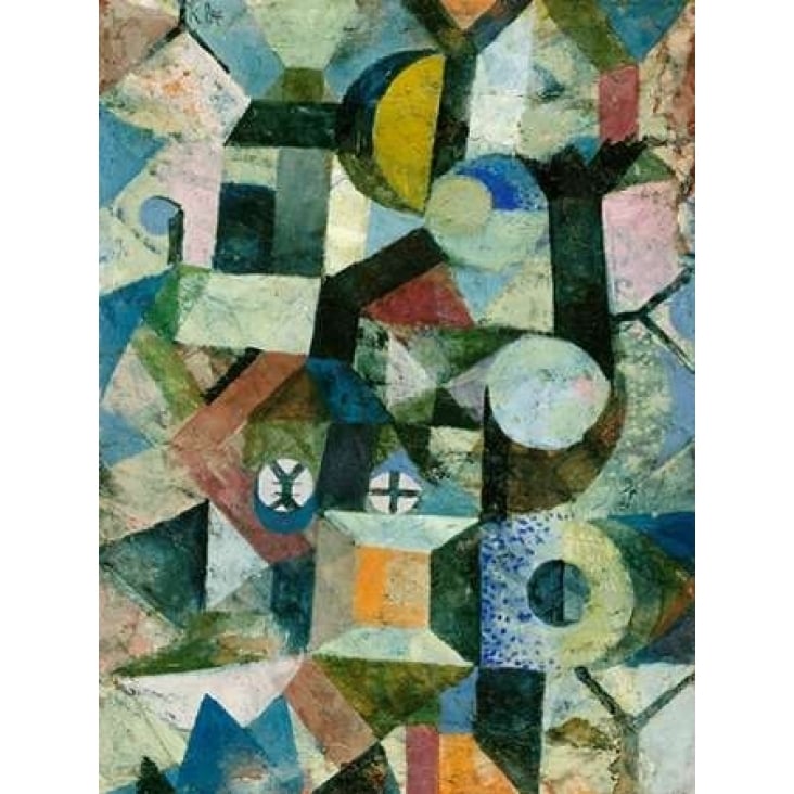 Composition with the Yellow Half-Moon and the Y Poster Print by Paul Klee Image 1