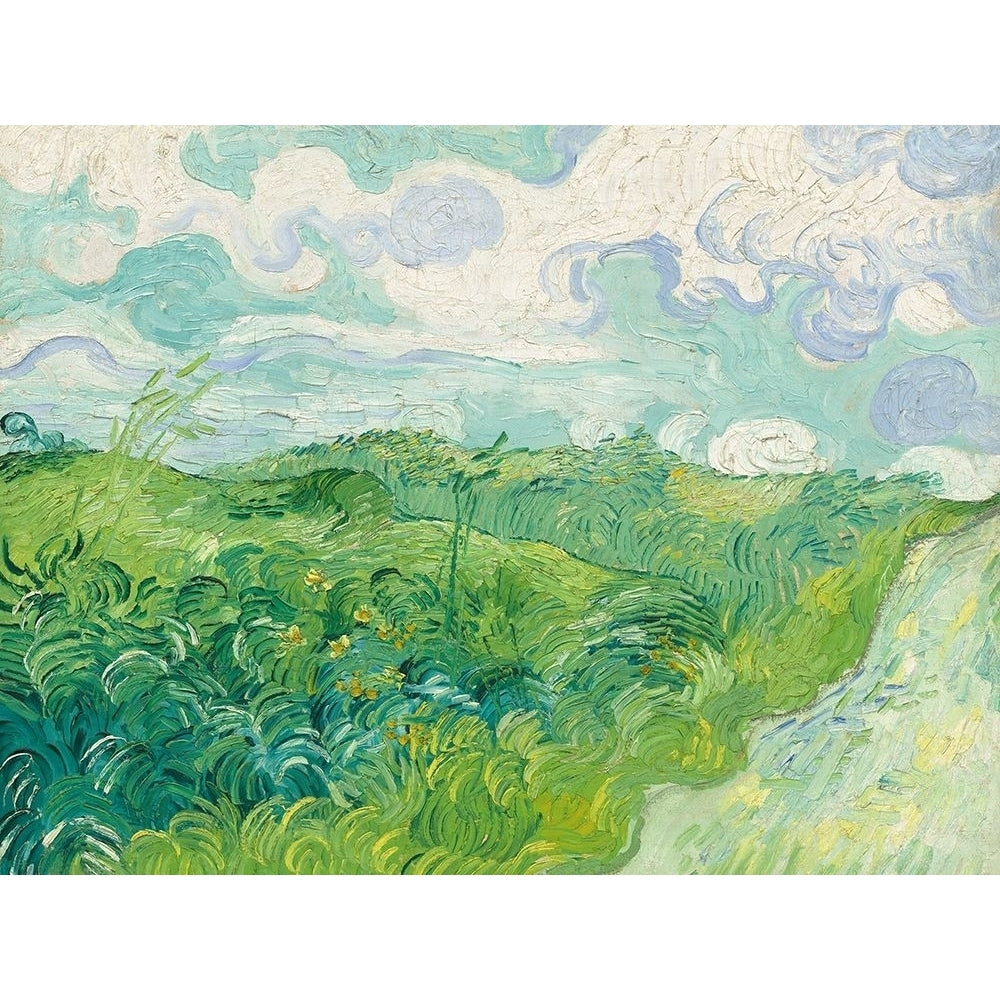 Green Wheat Fields Auvers Poster Print by van Gogh Vincent Image 1