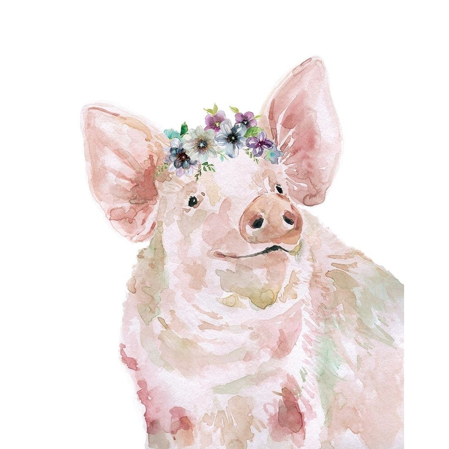 Flower Crown Pig Poster Print by Carol Robinson Image 1