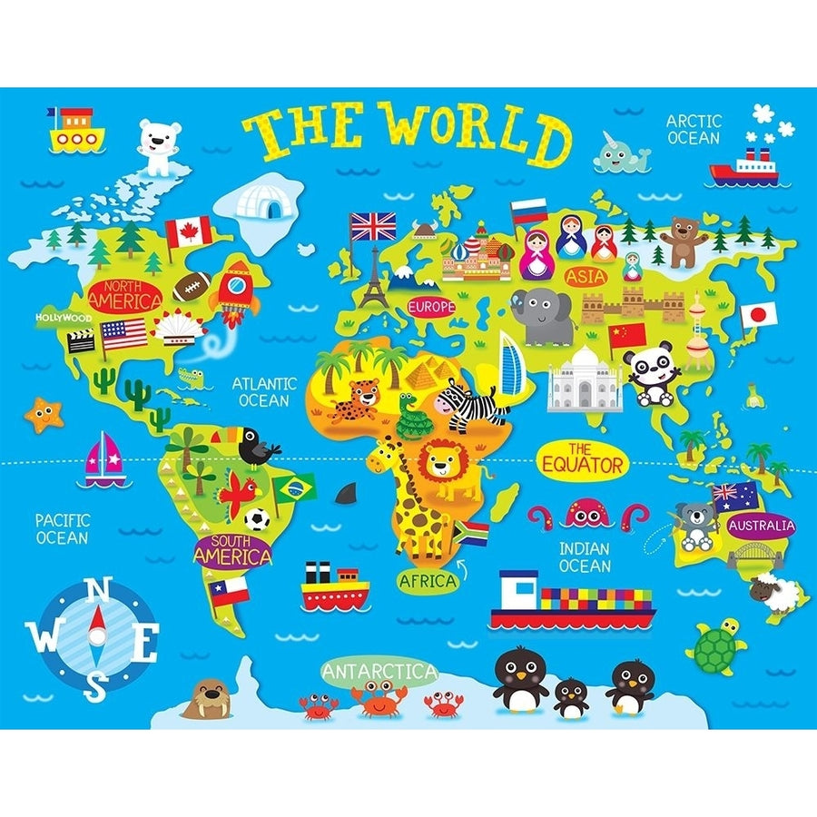 World Map Poster Print by Jennie Bradley Image 1