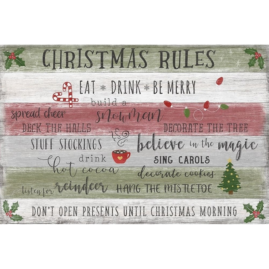 Christmas Rules Poster Print by Natalie Carpentieri Image 1