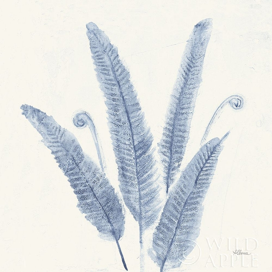 Forest Ferns II v2 Blue Poster Print by Albena Hristova Image 1