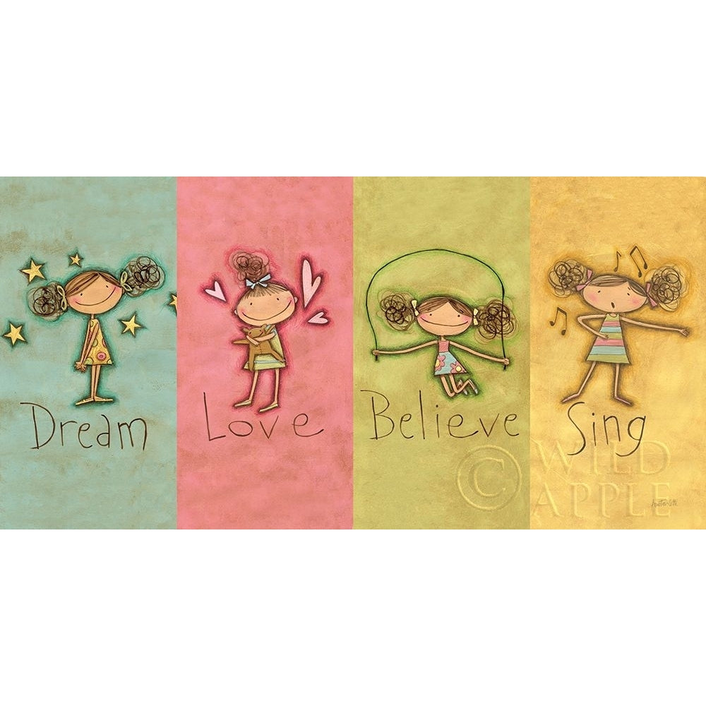 Dream Love Believe Sing Panel v2 Poster Print by Anne Tavoletti Image 1