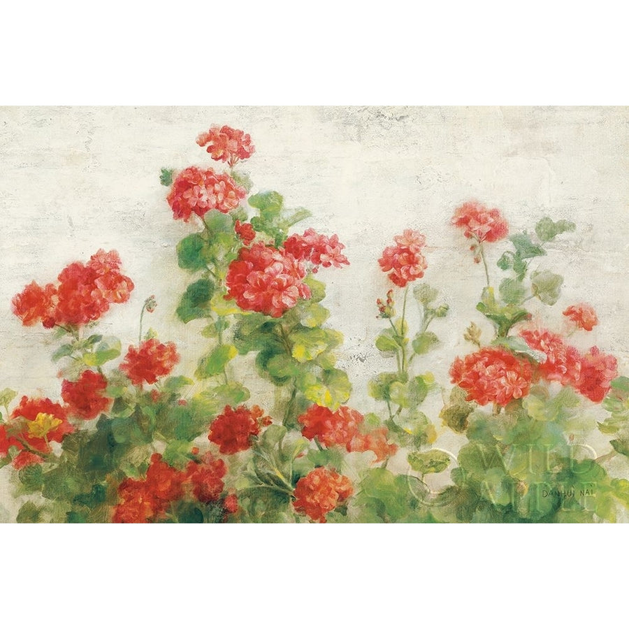 Red Geraniums on White v2 Poster Print by Danhui Nai Image 1