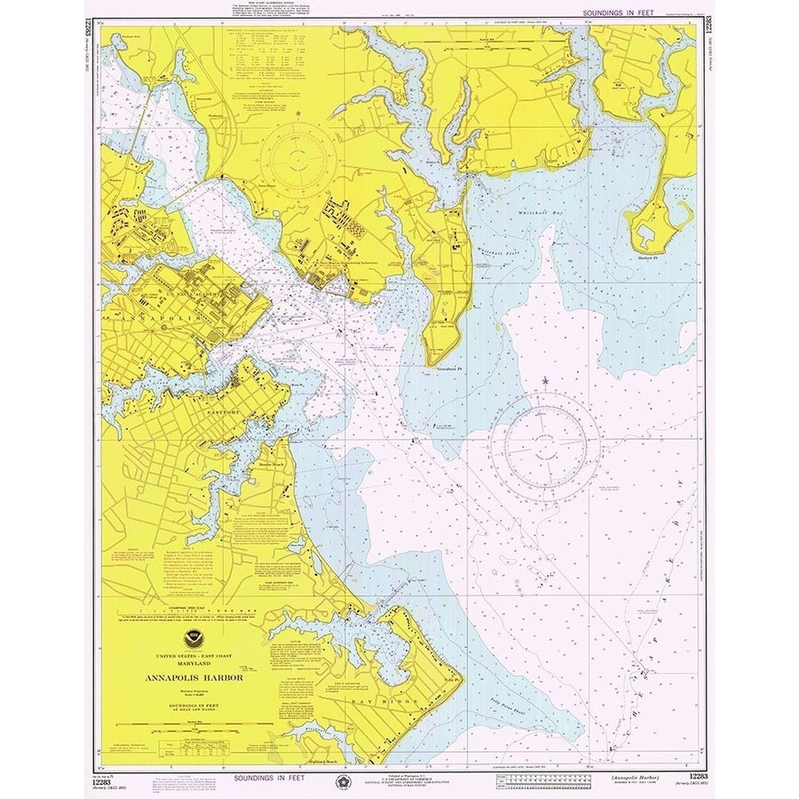 Nautical Chart - Annapolis Harbor ca. 1975 Poster Print by NOAA Historical Map and Chart Collection NOAA Historical Map Image 1