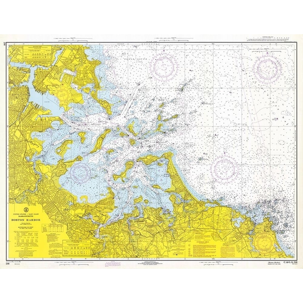 Nautical Chart - Boston Harbor ca. 1970 Poster Print by NOAA Historical Map and Chart Collection NOAA Historical Map and Image 1