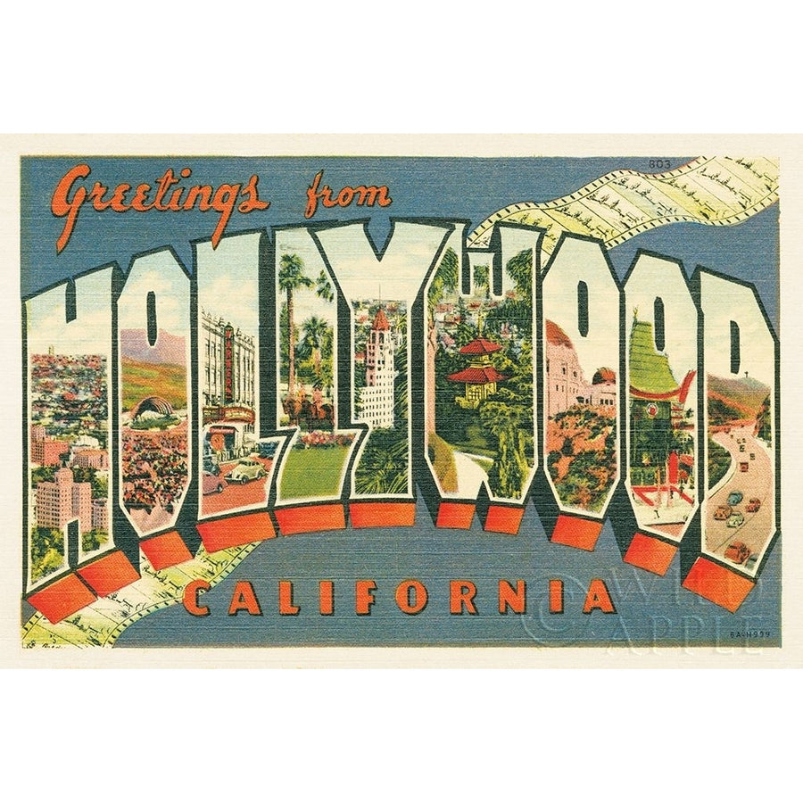 Greetings from Hollywood v2 Poster Print by Wild Apple Portfolio Image 1