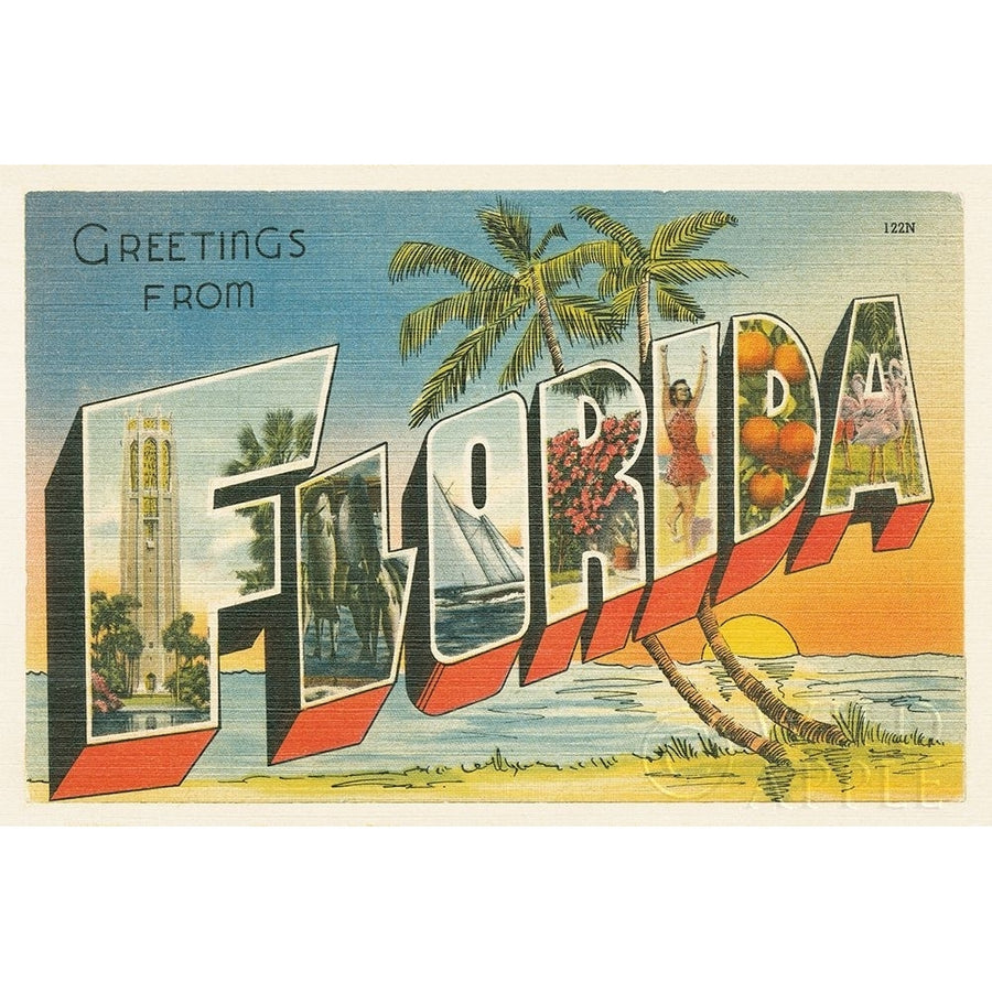 Greetings from Florida v2 Poster Print by Wild Apple Portfolio Image 1