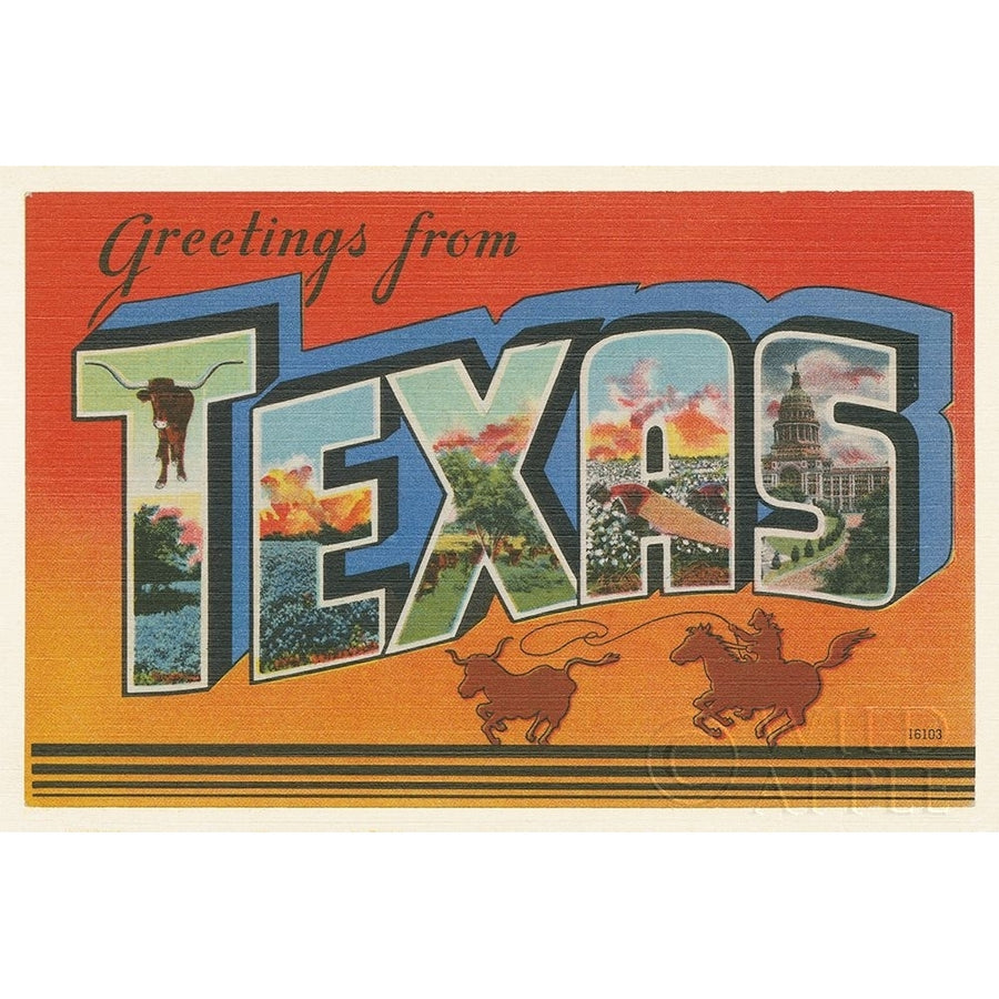 Greetings from Texas v2 Poster Print by Wild Apple Portfolio Image 1