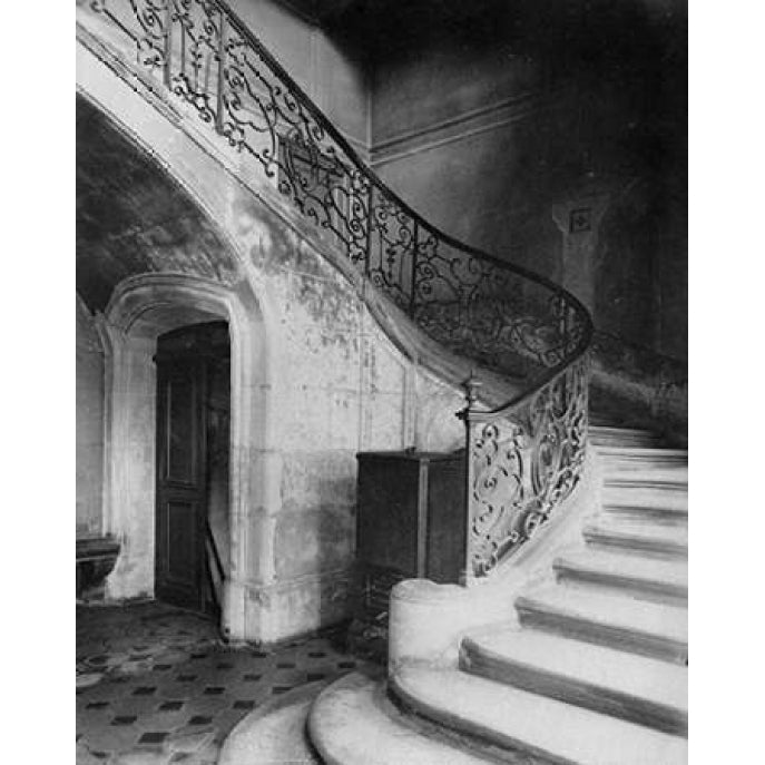 Paris 1900 - Staircase Hotel de Brinvilliers rue Charles V Poster Print by Eugene Atget Image 2