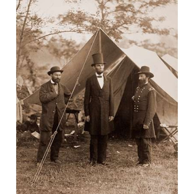 President Lincoln on the Battlefield of Antietam Maryland October 2 1862 Poster Print by Alexander Gardner Image 1