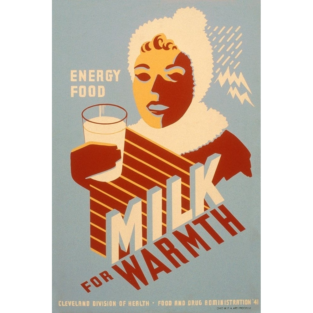 Milk - for warmth Energy food Poster Print by WPA WPA Image 1