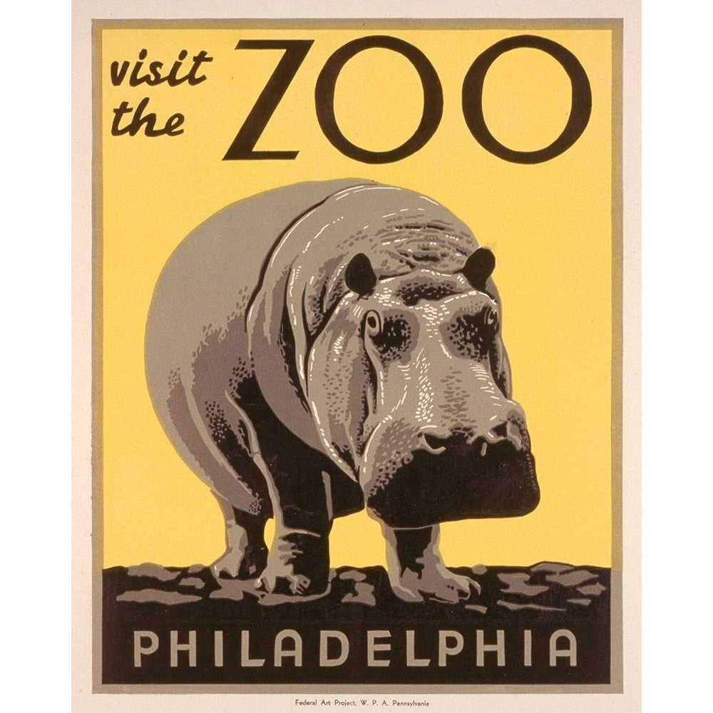 Visit the zoo - Philadelphia - Hippo Poster Print by WPA WPA Image 1