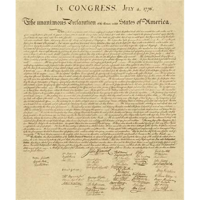 U.S. Declaration of Independence - Decorative Sepia Poster Print by US Government Image 1