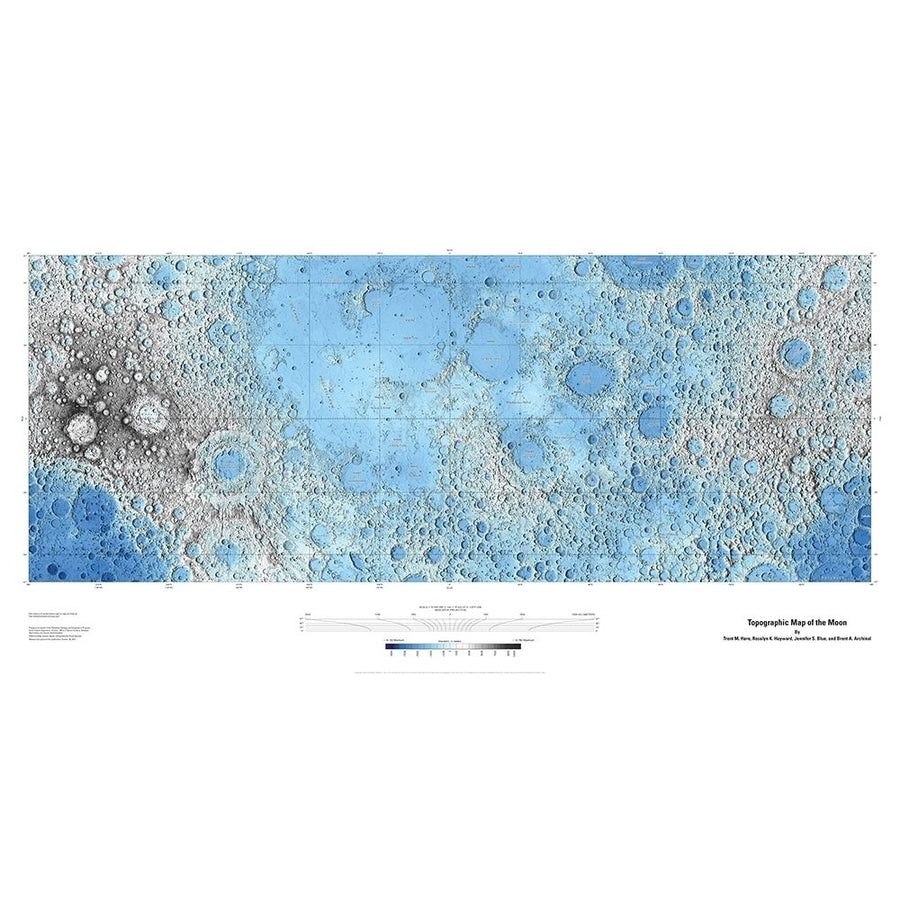 Decorative Topographic Map of the Moon Projection Poster Print by United States Geological Survey United States Image 1