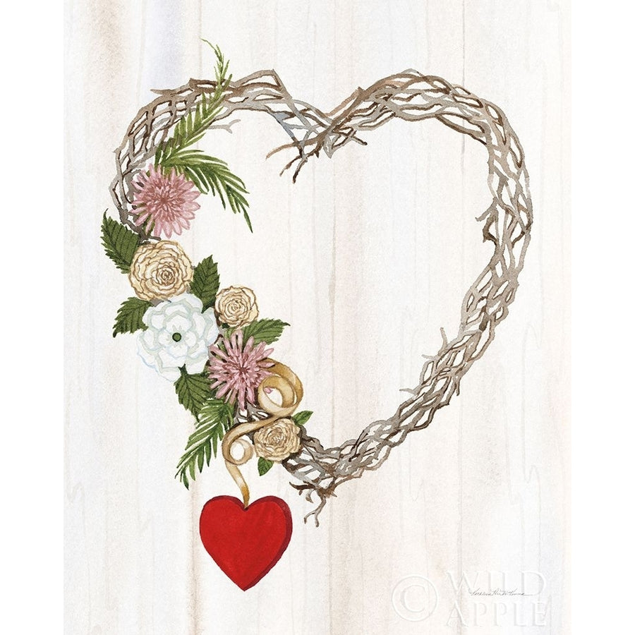 Rustic Valentine Heart Wreath I Poster Print by Kathleen Parr McKenna Image 1