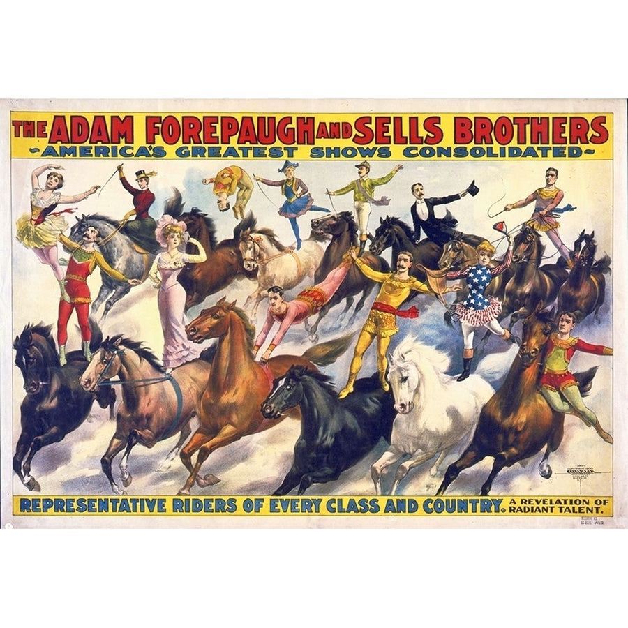 The Adam Forepaugh and Sells Brothers - Americas Shows Consolidated - Representative Riders Of Every Poster Print by Image 1