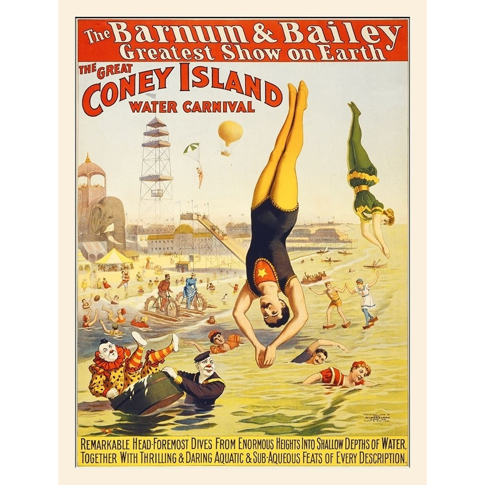 Barnum and Bailey Coney Island Water Carnival 3g10497u Poster Print by Hollywood Photo Archive Hollywood Photo Archive Image 1