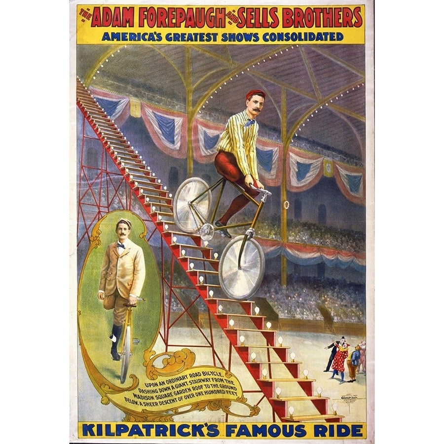 The Adam Forepaugh And Sells Brothers Americas Greatest Shows Consolidated--Kilpatricks Famous Ride Poster Print by Image 1