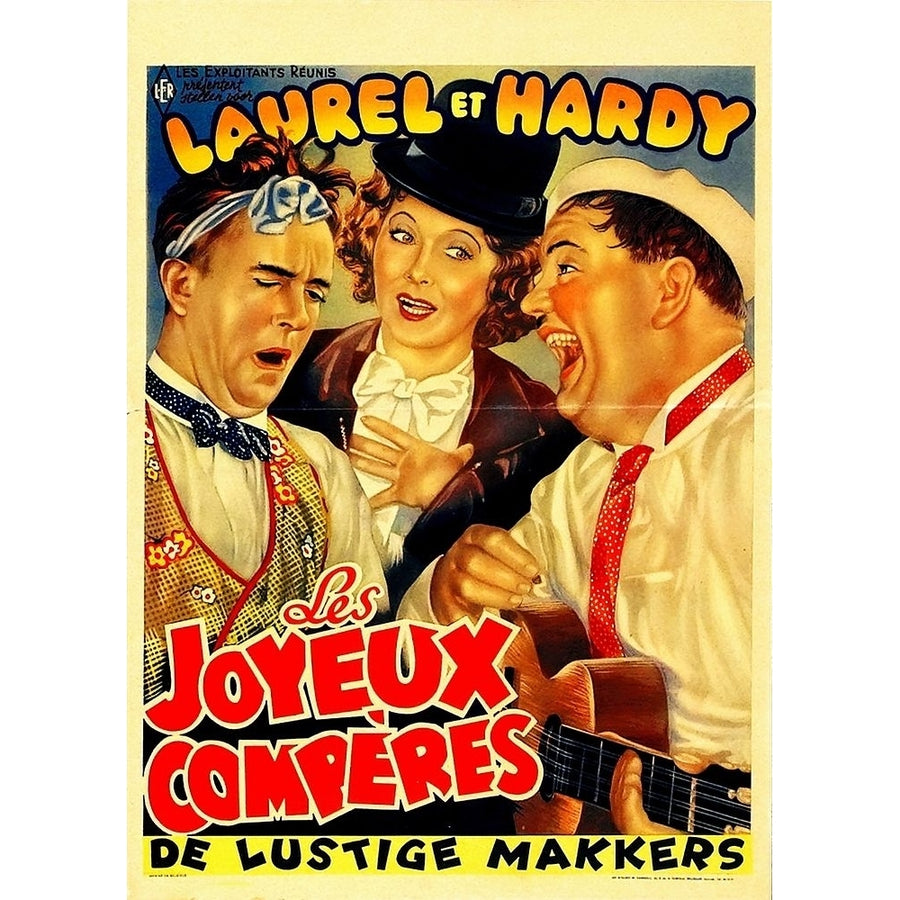 Laurel and Hardy - French - Les Joyeux Comperes Poster Print by Hollywood Photo Archive Hollywood Photo Archive Image 1