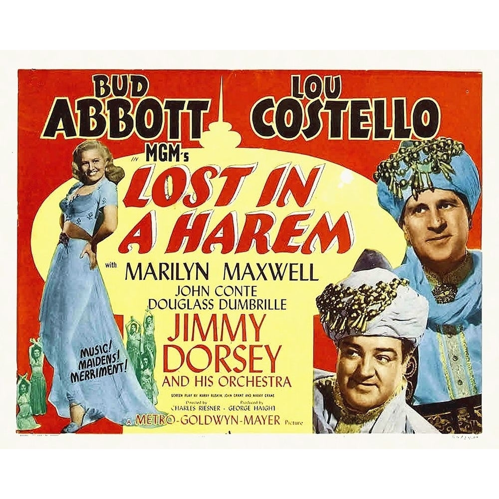 Abbott and Costello - Lost In A Harem Poster Print by Hollywood Photo Archive Hollywood Photo Archive Image 1