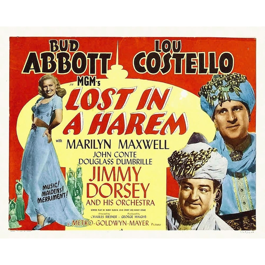 Abbott and Costello - Lost In A Harem Poster Print by Hollywood Photo Archive Hollywood Photo Archive Image 1