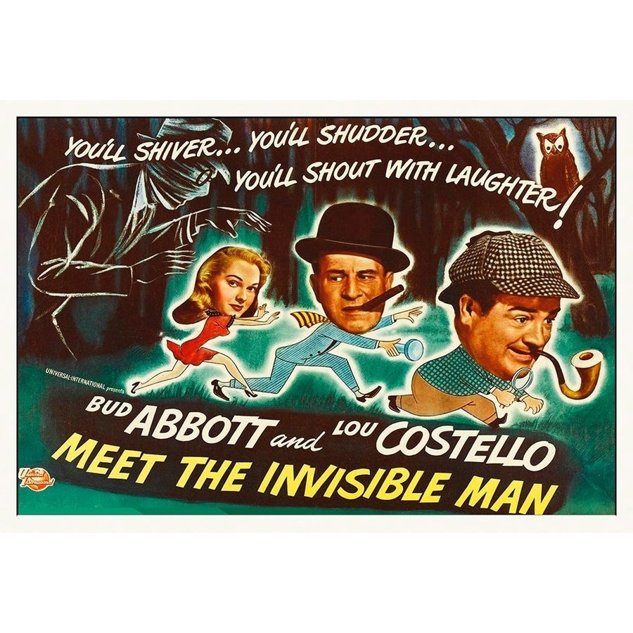 Abbott and Costello - Meet The Invisible Man Poster Poster Print by Hollywood Photo Archive Hollywood Photo Archive Image 1