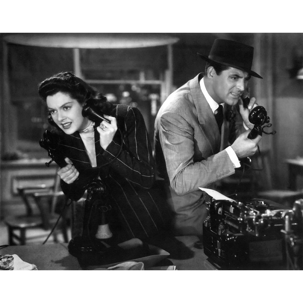 Cary Grant with Rosalind Russell - His Girl Friday Poster Print by Hollywood Photo Archive Hollywood Photo Archive Image 1